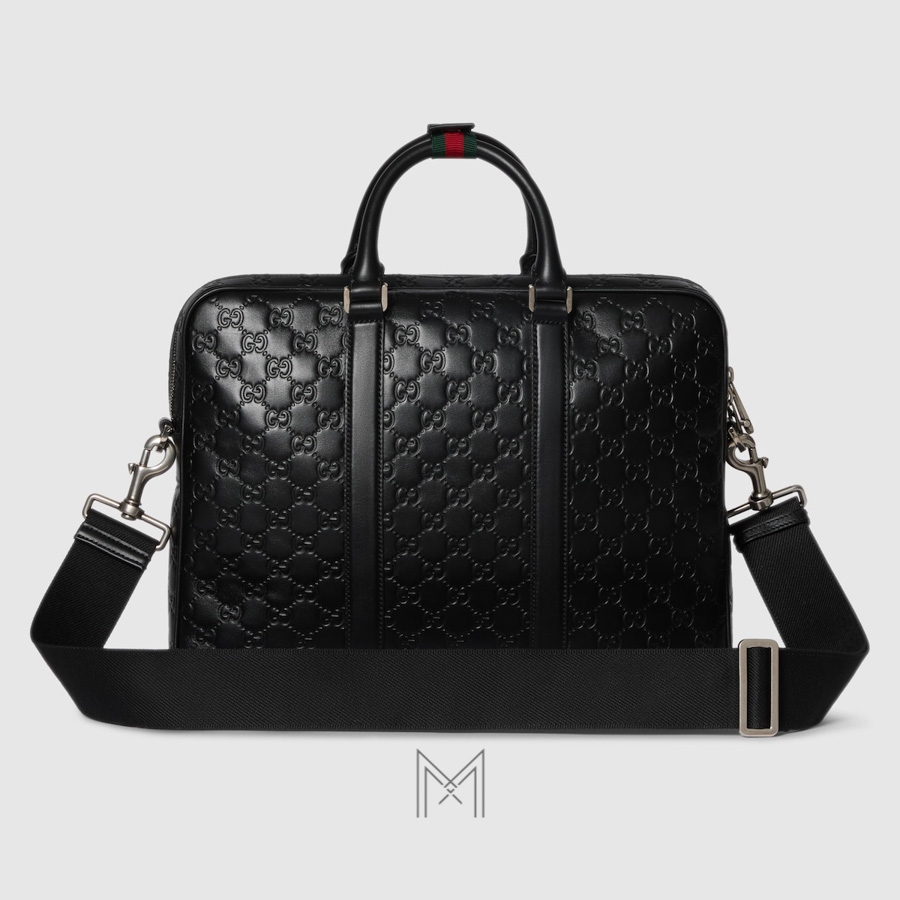 Cặp công sở Gucci màu đen da mềm dập nổi hoạ tiết GG Supreme chính hãng TGG50 2026 Cặp công sở Gucci màu đen da mềm dập nổi hoạ tiết GG Supreme chính hãng TGG50 2026