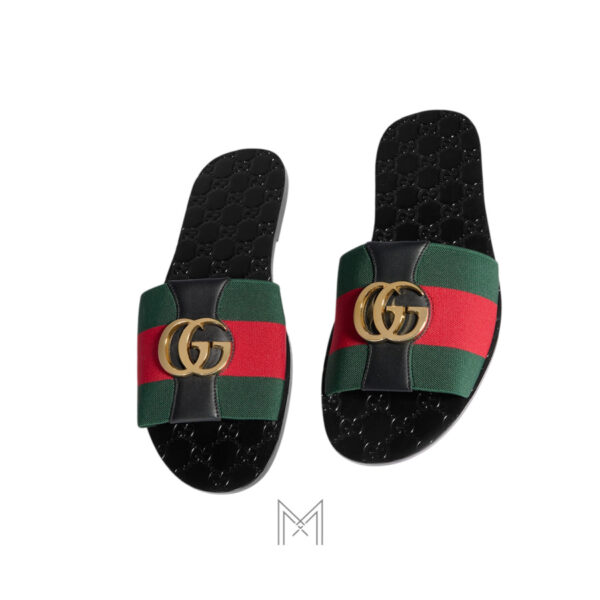 Dép Gucci nam Riviera quai ngang phối màu dải web chính hãng MGD6