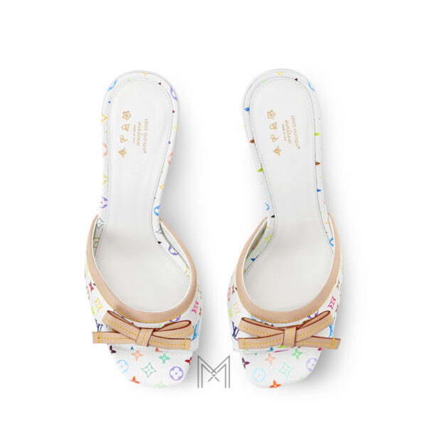 Dép cao gót Louis Vuitton 6AM Mule LV x TM màu trắng monogram LVD57
