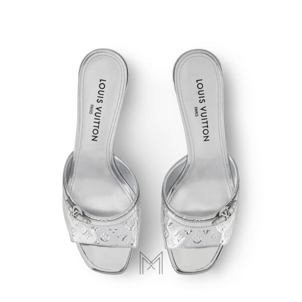 Dép Louis Vuitton 6AM Mule chính hãng màu bạc họa tiết monogram LVD39