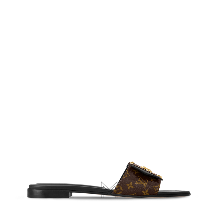 Dép quai ngang Louis Vuitton Frame Flat Mule màu nâu hoạ tiết LVD29 2026 Dép quai ngang Louis Vuitton Frame Flat Mule màu nâu hoạ tiết LVD29 2026