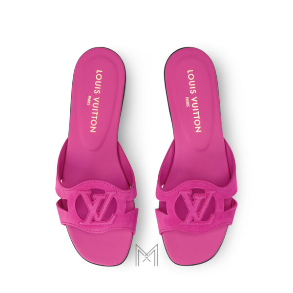 Dép quai ngang Louis Vuitton Isola Flat Mule màu hồng LVD1