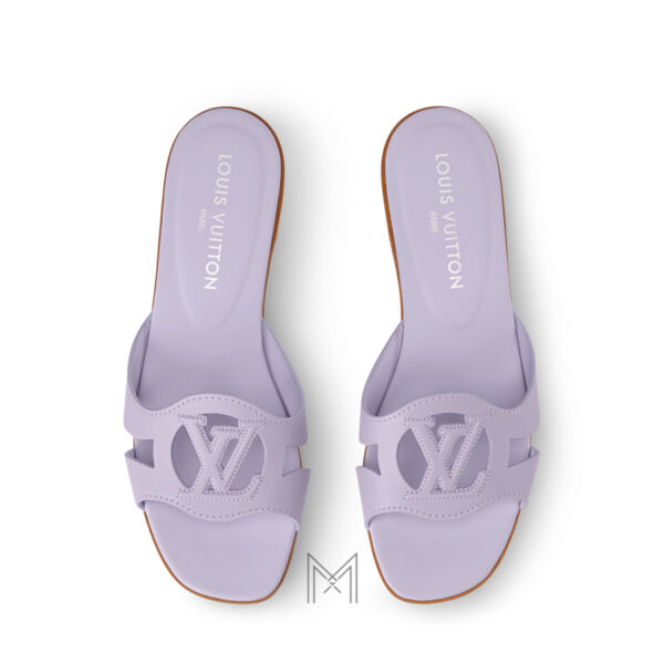 Dép lê nữ quai ngang Louis Vuitton màu tím hàng hiệu LVD6