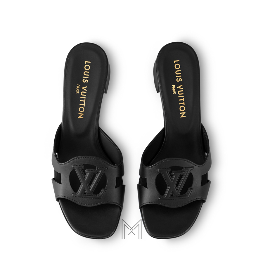 Dép cao gót nữ Louis Vuitton Isola Mule màu đen da bê chính hãng LVD20 2026 Dép cao gót nữ Louis Vuitton Isola Mule màu đen da bê chính hãng LVD20 2026
