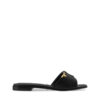Dép lê nữ LV Flat Mule màu đen hoa monogram kim loại màu vàng LVD54 2026