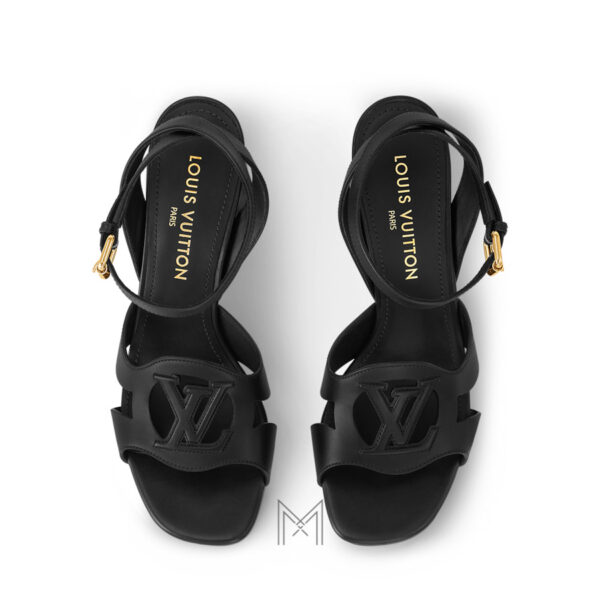 Dép Sandals cao gót Louis Vuitton Isola màu đen chính hãng LVD66