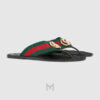 Dép xỏ ngón Gucci Riviera phối màu logo kim loại màu vàng hàng hiệu MGD5 2026