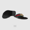 Dép xỏ ngón Gucci Riviera phối màu logo kim loại màu vàng hàng hiệu MGD5 2026