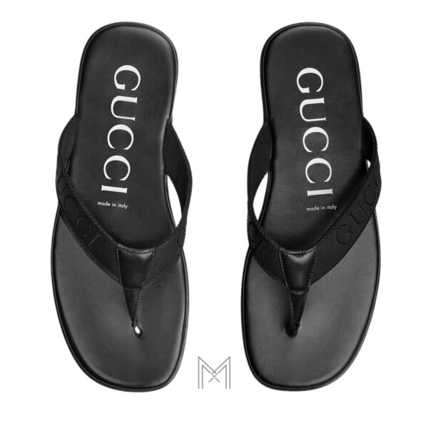 Dép tông nam Gucci màu đen in logo chính hãng MGD4