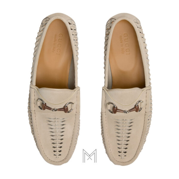 Giày Loafer Gucci Horsebit 1953 màu be hàng hiệu authentic MHG34