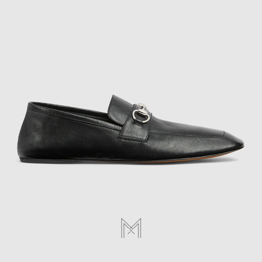 Giày lười Gucci Ragazzo màu đen khoá Horsebit kim loại màu bạc MHG32 2026 Giày lười Gucci Ragazzo màu đen khoá Horsebit kim loại màu bạc MHG32 2026