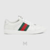 Giày Gucci nam Screener Trainer màu trắng phối dải web xanh đỏ MHG45 2026