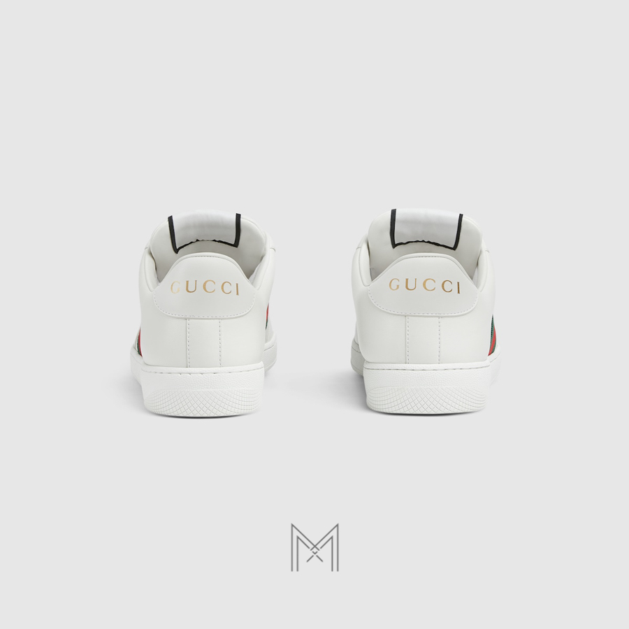 Giày Gucci nam Screener Trainer màu trắng phối dải web xanh đỏ MHG45 2026 Giày Gucci nam Screener Trainer màu trắng phối dải web xanh đỏ MHG45 2026