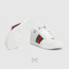 Giày Gucci nam Screener Trainer màu trắng phối dải web xanh đỏ MHG45 2026