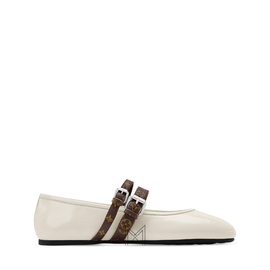Giày Louis Vuitton Bella Mary-Jane Ballerina màu trắng kem MLV14 2026 Giày Louis Vuitton Bella Mary-Jane Ballerina màu trắng kem MLV14 2026