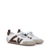 Giày LV Sneakerina Mary Jane màu trắng phối nâu monogram MLV32 2026