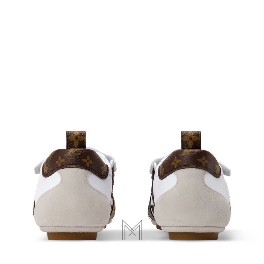Giày LV Sneakerina Mary Jane màu trắng phối nâu monogram MLV32 2026 Giày LV Sneakerina Mary Jane màu trắng phối nâu monogram MLV32 2026