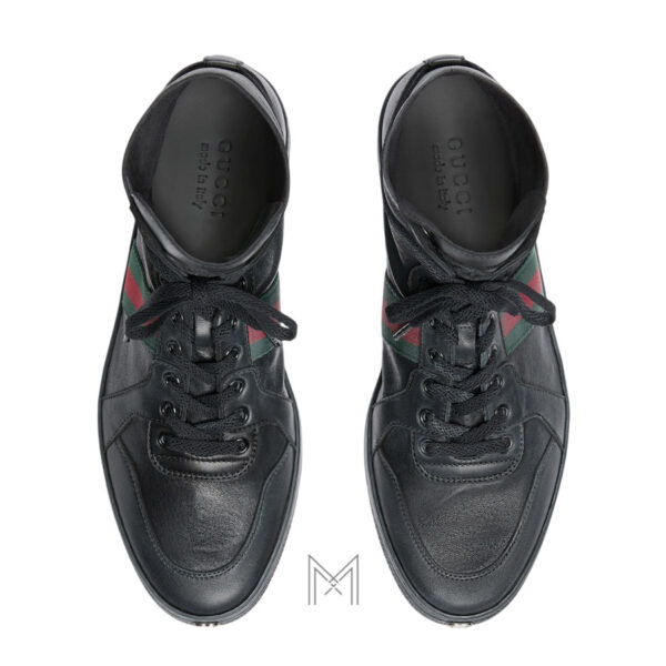 Giày nam Gucci Stretch high-top trainer màu đen hàng hiệu MHG50