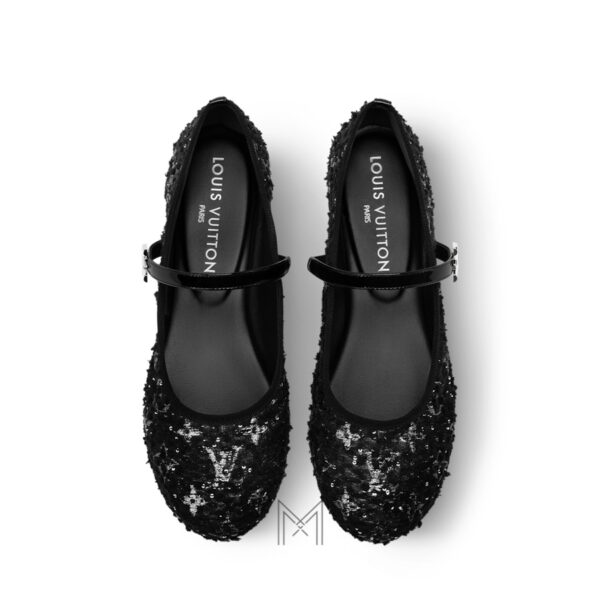 Giày búp bê Louis Vuitton Romy Tweed màu đen chính hãng MLV7