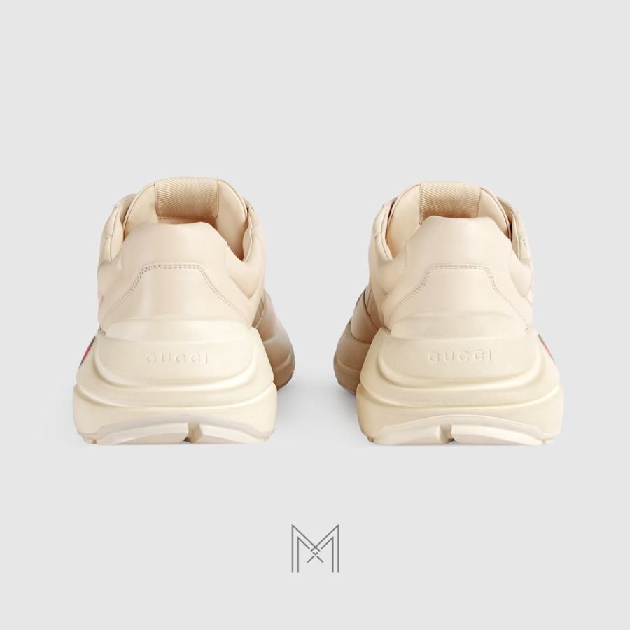 Giày thể thao Gucci Rhyton Trainer chính hãng màu be phối dải web MHG64 2026 Giày thể thao Gucci Rhyton Trainer chính hãng màu be phối dải web MHG64 2026