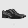 Giày tây nam Gucci màu đen hoạ tiết lasered GG chính hãng MHG65 2026