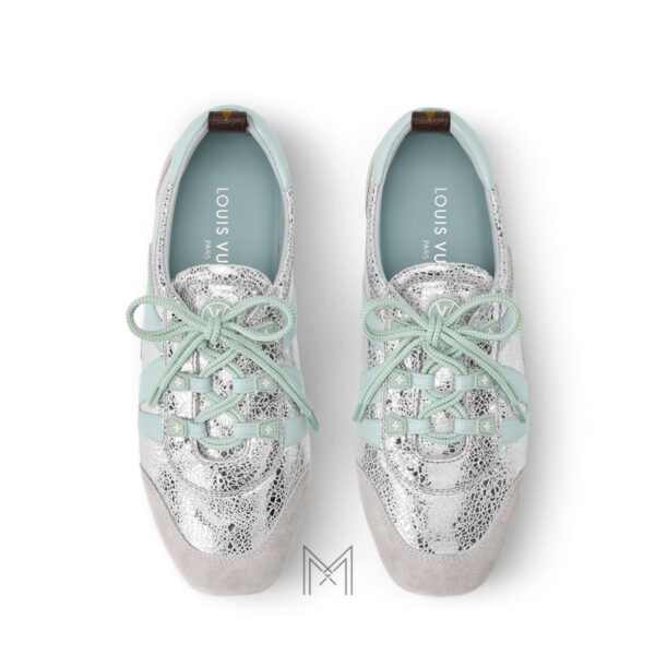 Giày sneaker Louis Vuitton màu bạc phối xanh chính hãng MLV24