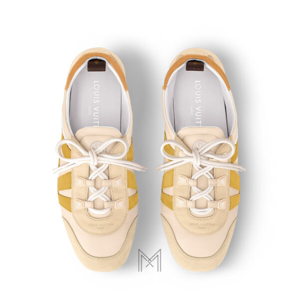 Giày thể thao Louis Vuitton màu be phối vàng authentic MLV27