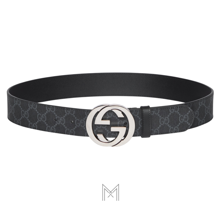 Thắt lưng Gucci màu đen monogram khoá tròn GG màu bạc authentic GTL07 2026 Thắt lưng Gucci màu đen monogram khoá tròn GG màu bạc authentic GTL07 2026