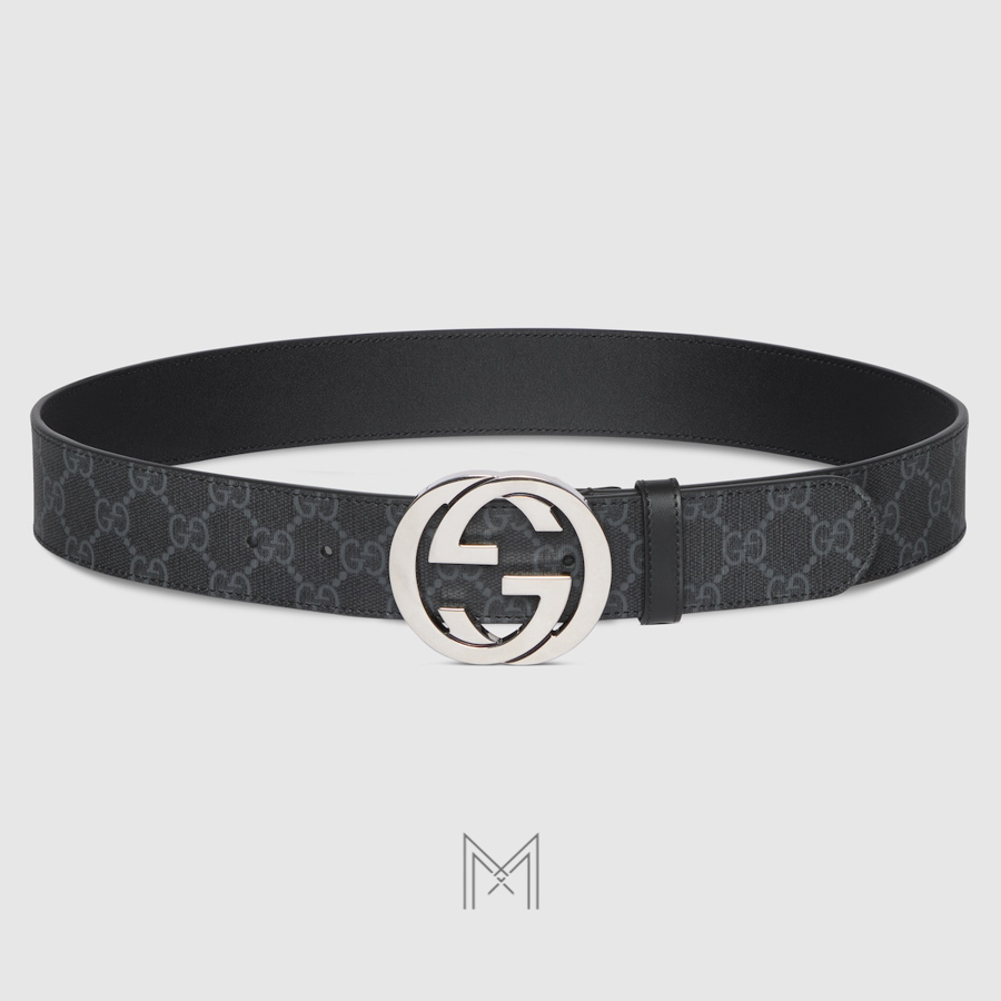 Thắt lưng Gucci màu đen monogram khoá tròn GG màu bạc authentic GTL07 2026 Thắt lưng Gucci màu đen monogram khoá tròn GG màu bạc authentic GTL07 2026