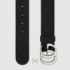 Thắt lưng Gucci màu đen canvas hoạ tiết khoá GG bạc chính hãng GTL24 2026