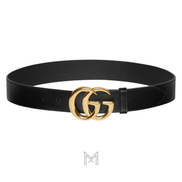 Thắt lưng Gucci dây da màu đen khoá cài màu vàng hàng hiệu GTL26