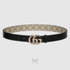 Thắt lưng Gucci hai mặt khoá GG kim loại màu vàng authentic GTL102 2026