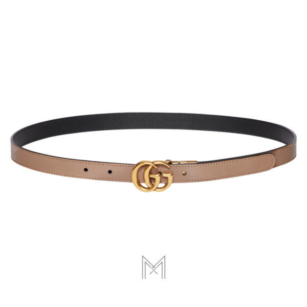 Thắt lưng Gucci hai mặt dây da khoá GG màu vàng chính hãng GGGTL75