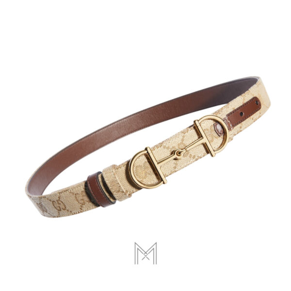 Thắt lưng Gucci hai mặt khoá Horsebit màu vàng chính hãng GTL82