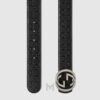 Thắt lưng Gucci Cruise 2026 dây da màu đen dập nổi hoạ tiết monogram GTL51 2026