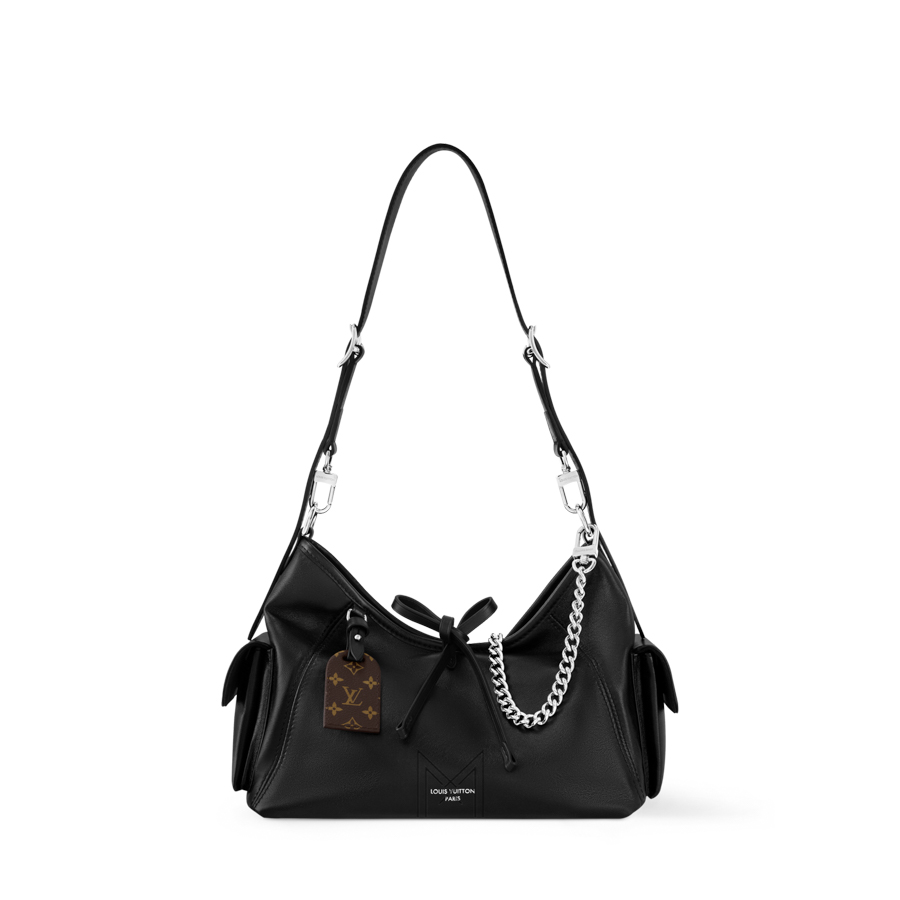 Túi Xách LV CarryAll Cargo Vibe PM Đen Đính Nơ Da Bê Chính Hãng MM211 2026 Túi Xách LV CarryAll Cargo Vibe PM Đen Đính Nơ Da Bê Chính Hãng MM211 2026