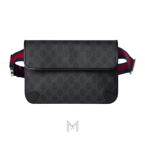 Túi đeo hông Gucci canvas GG Supreme màu đen chính hãng TGG31
