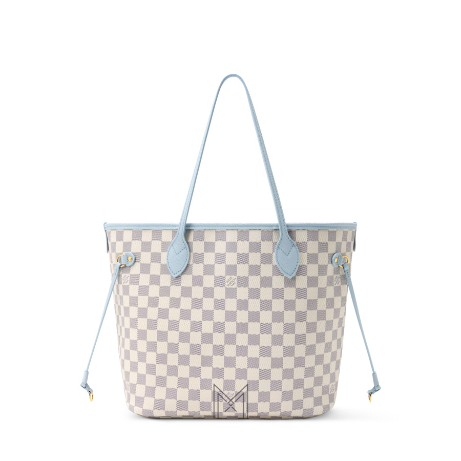 Túi Xách LV Neverfull Inside Out MM Xanh Phối Họa Tiết Damier Azur Chính Hãng MM195 2026 Túi Xách LV Neverfull Inside Out MM Xanh Phối Họa Tiết Damier Azur Chính Hãng MM195 2026