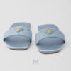 Dép quai ngang Prada Ostrich leather màu xanh pastel chính hãng MHHP013 2026
