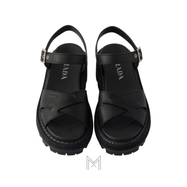 Dép quai hậu Prada da màu đen hàng hiệu authentic MHHP028