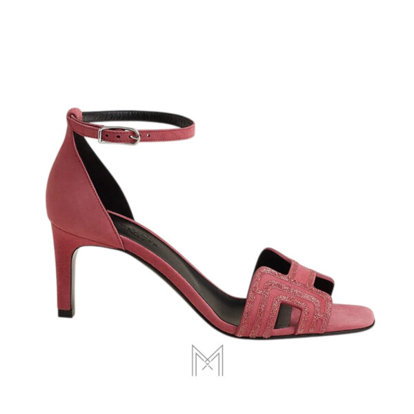 Sandal cao gót Hermes Joy 70 chính hãng màu hồng trầm MHHH071