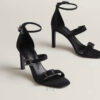 Sandal cao gót Hermes Liv 90 chính hãng màu đen MHHH067 2026