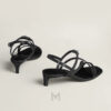 Sandal cao gót Hermes Muse 40 chính hãng màu đen khoá bạc MHHH065 2026