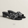 Cao gót Hermes Oasis chính hãng màu đen đính đá MHHH076 2026