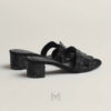 Cao gót Hermes Oasis chính hãng màu đen đính đá MHHH081 2026