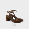 Sandal cao gót Prada màu nâu da lộn chính hãng MHHP018 2026 Sandal cao gót Prada màu nâu da lộn chính hãng MHHP018 2026