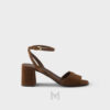 Sandal cao gót Prada màu nâu da lộn chính hãng MHHP018 2026 Sandal cao gót Prada màu nâu da lộn chính hãng MHHP018 2026