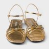 Sandal Prada Flat Metalic leather màu vàng chính hãng MHHP011 2026 Sandal Prada Flat Metalic leather màu vàng chính hãng MHHP011 2026