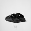 Dép quai ngang Prada Strap da màu đen chính hãng MHHP055 2026