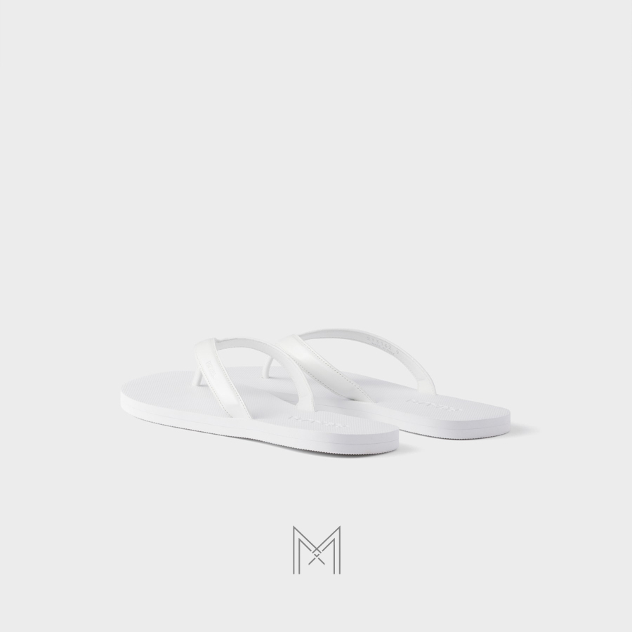 Dép xỏ ngón Prada Brushed leather Flip-flops màu trắng authentic MHHP049 2026 Dép xỏ ngón Prada Brushed leather Flip-flops màu trắng authentic MHHP049 2026
